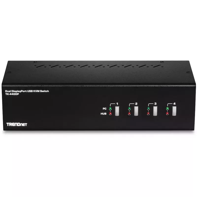 KVM switch Trendnet TK-440DP čierna strieborná