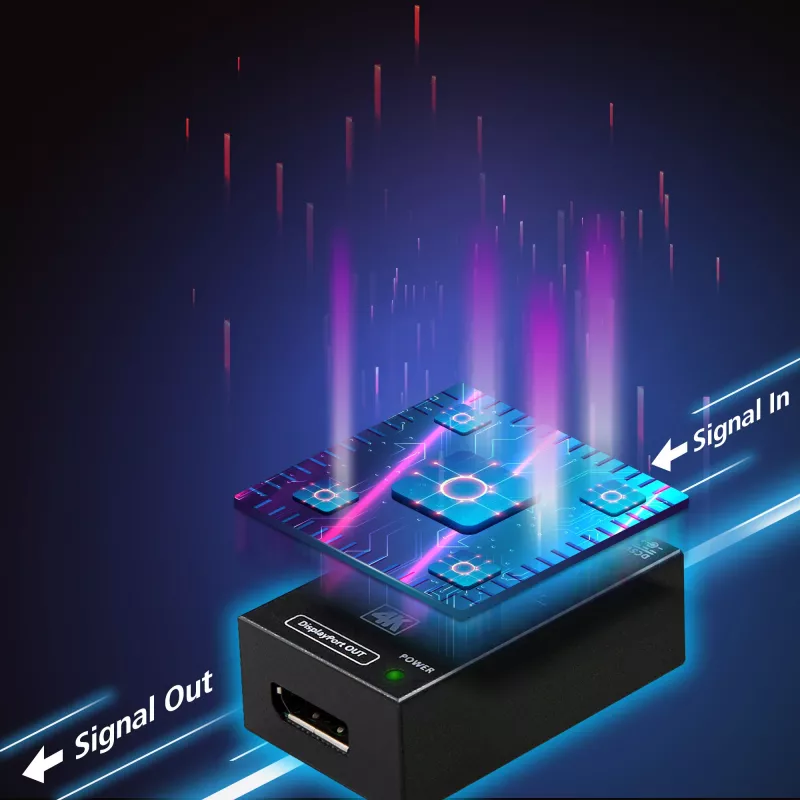 AV repeater ATEN 4K Display Port booster VB905-AT-G — 4K (4096×2160), káblový, dosah 20 m, 5 V/2,6 A, čierny