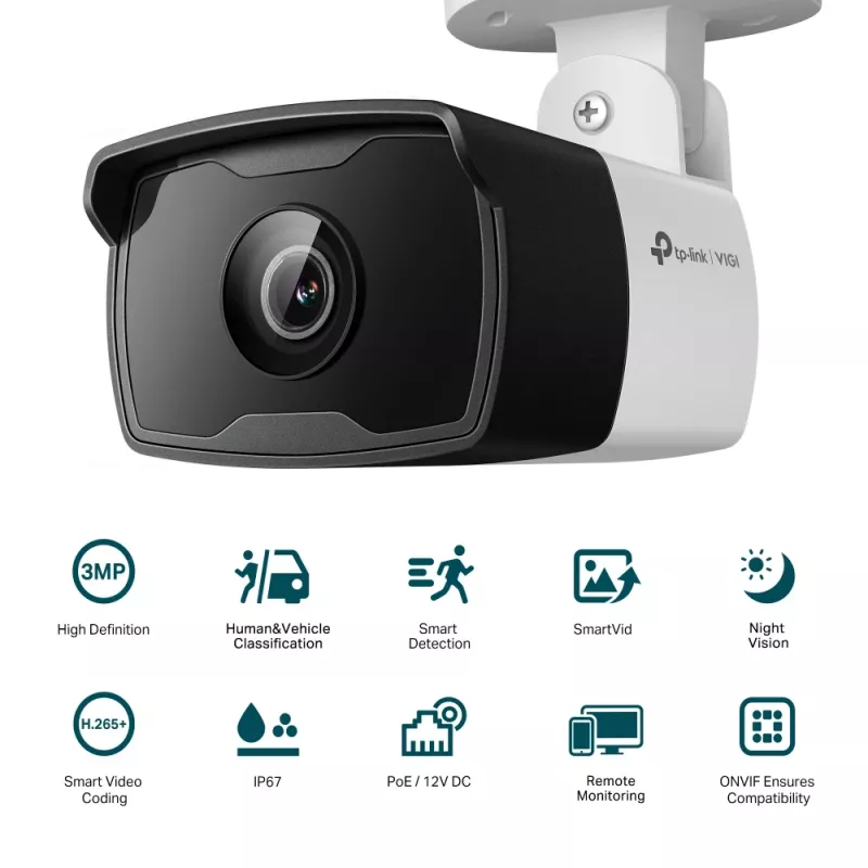 TP-Link VIGI C330I bullet IP bezpečnostná kamera exteriérová 2304 x 1296 pixelov strop/stena/tyč