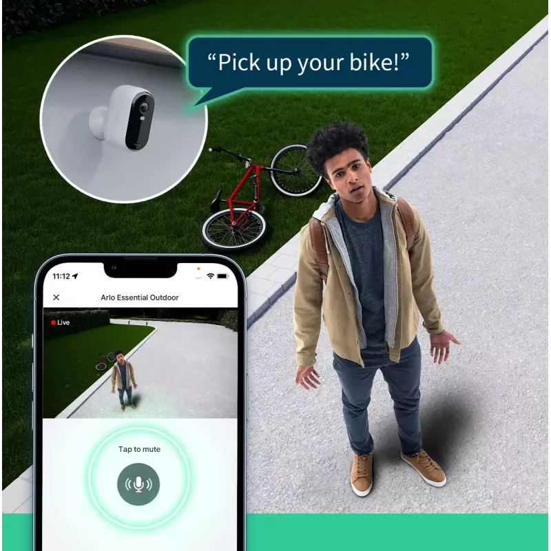 IP bezpečnostná kamera Arlo Essential 2K 2560 x 1440 bezdrôtová interiérová a exteriérová
