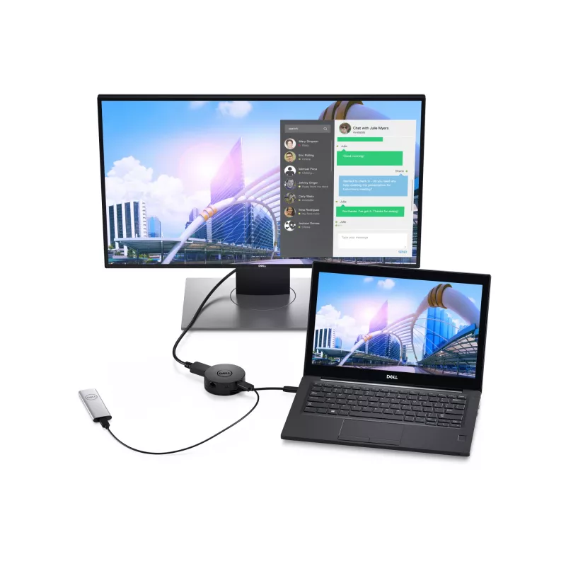 DELL DA300 káblový USB 3.2 Gen 2 (3.1 Gen 2) Type-C čierny