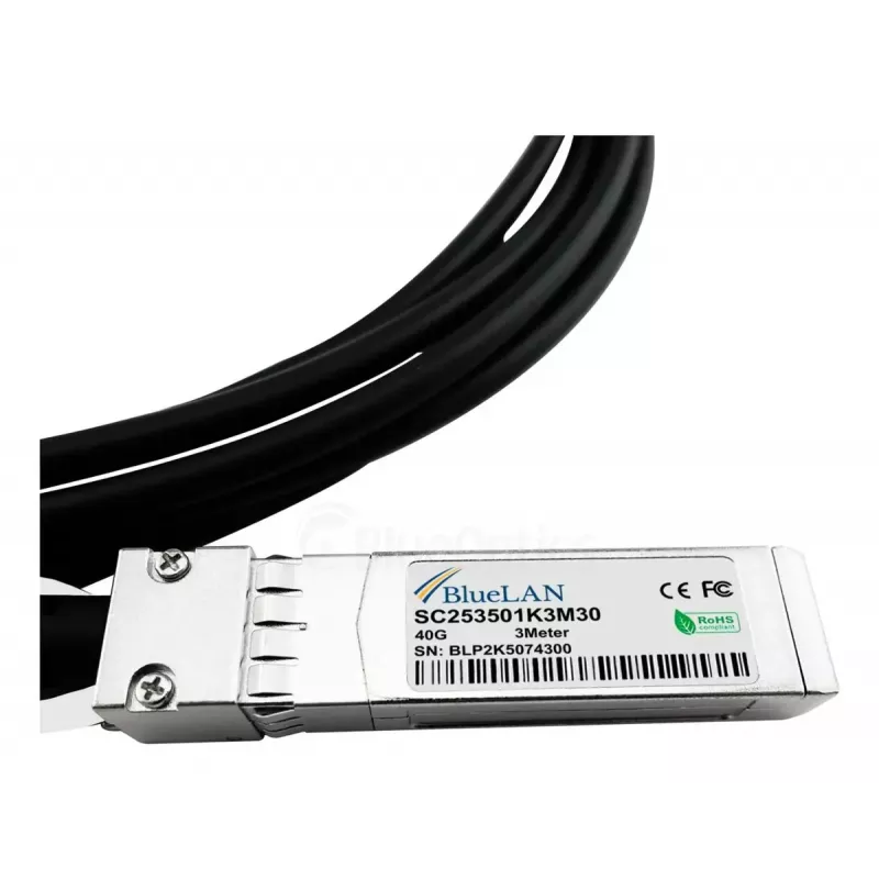 DAC kábel BlueOptics X4DACBL3-BL 3m QSFP 4x SFP+ čierny