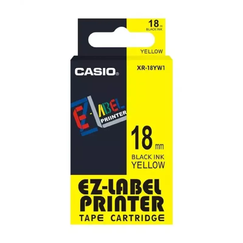 Etiketovacia páska Casio XR-18YW1 čierna na žltú