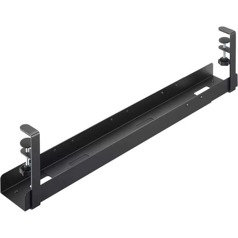 InLine univerzálna káblová lišta 3-stupňová (80/100/120 cm) pre montáž pod stôl, čierna