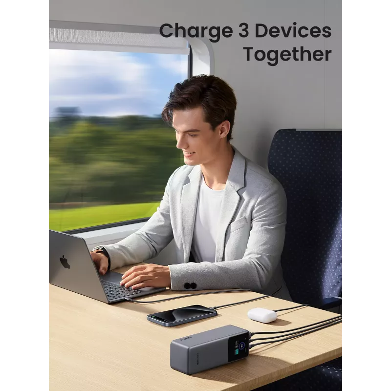 Ugreen 25000mAh 200W powerbanka s rýchlym nabíjaním sivá