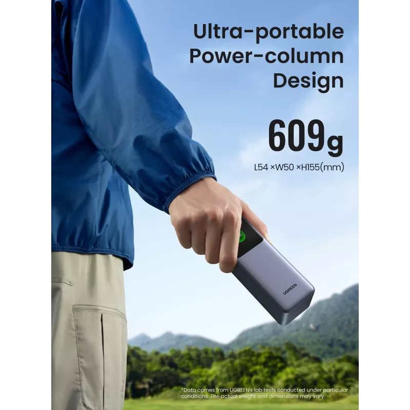 Ugreen 25000mAh 200W powerbanka s rýchlym nabíjaním sivá