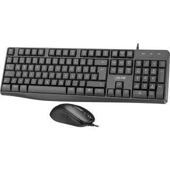 InLine Basic Desktop II, sada klávesnica-myš, USB kábel, štandardné DE rozloženie