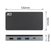 ACT USB-C 4K MST dokovacia stanica pre 2 HDMI monitory, Ethernet, USB-C, 3x USB-A, PD-Passthrough a 1 meter odnímateľný spojovací kábel
