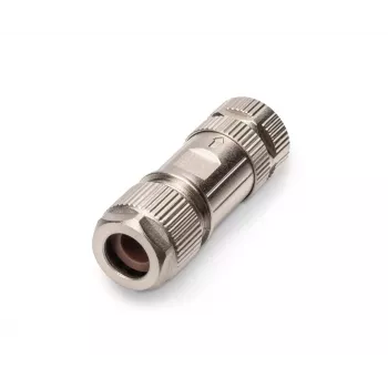 Digitus CAT 6A M12 jack X-coded IP67 konektor samec strieborný plochý