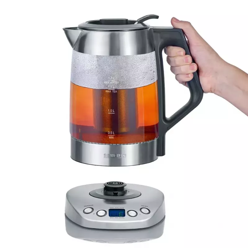 Rýchlovarná kanvica Severin 1,7 L 3000 W čierna nerez
