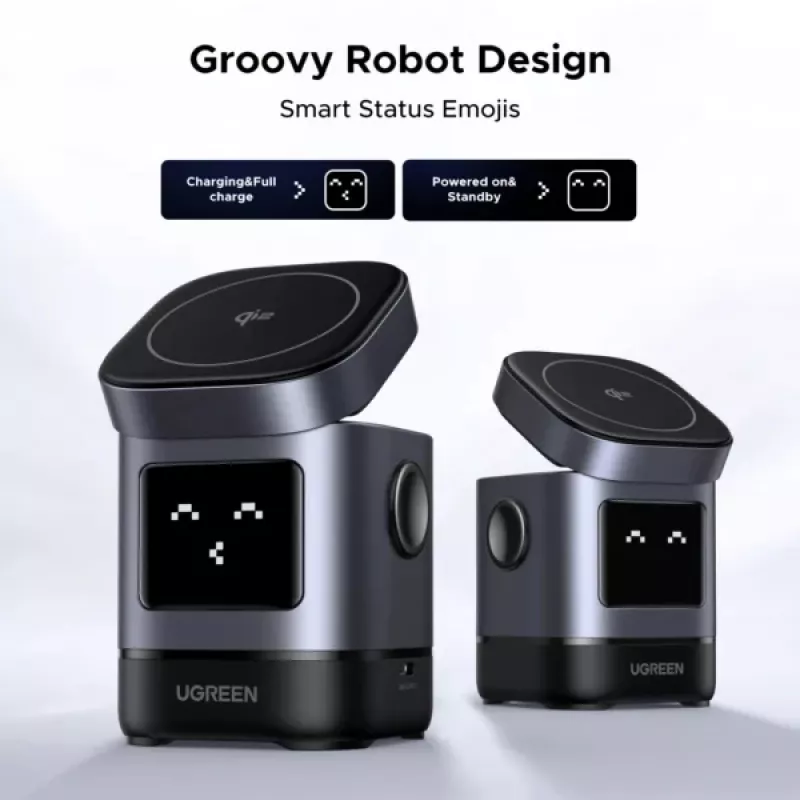 Nabíjačka UGREEN 45775 — bezdrôtová AC rýchlonabíjačka pre interiér, univerzálna, 1× USB-C, čierna/sivá