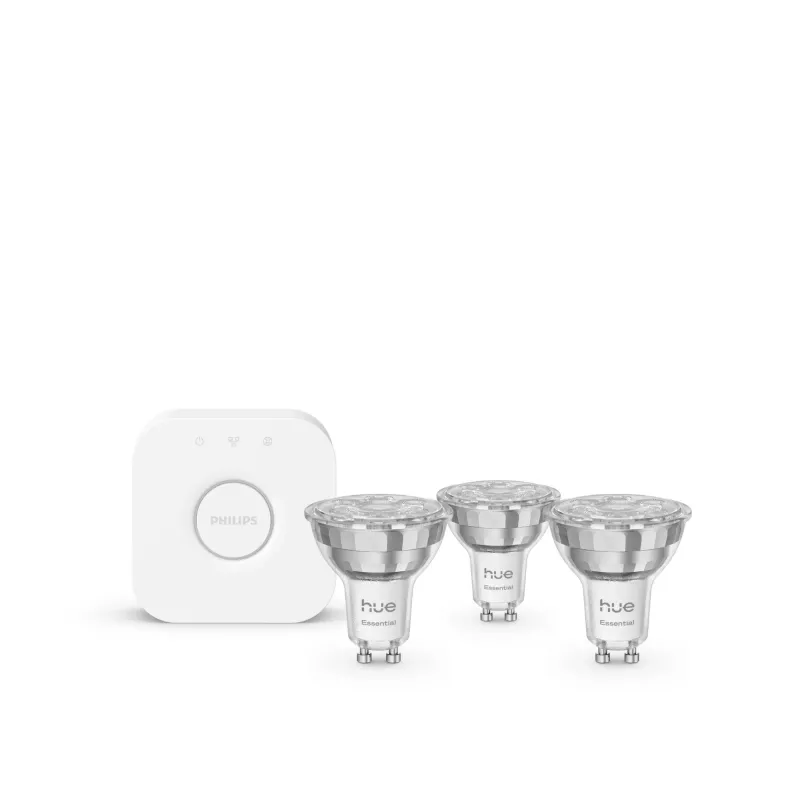 Philips Hue White and Colour Ambience Essential štartovacia sada: 3 smart žiarovky GU10 (345 lm)
