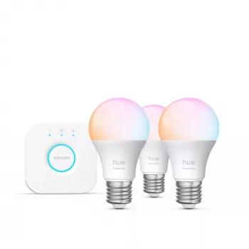 Sada smart osvetlenia Philips Hue White and Colour Ambience Essential – 3× E27 smart žiarovky, 806 lm, 8 W, Bluetooth/Zigbee