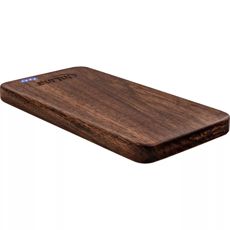 InLine woodplate, USB powerbanka 5.000mAh, s LED, orechové drevo