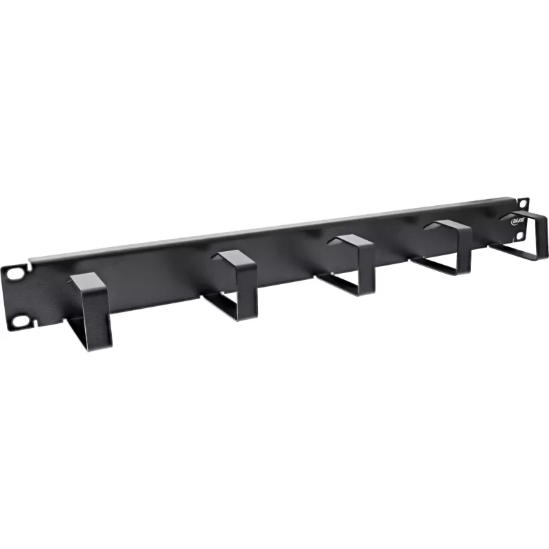 InLine 19 inch panel na vedenie káblov, 5 malých držiakov, RAL9005, čierny