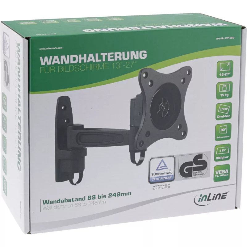 Nástenný držiak InLine 23106D pre monitory do 27