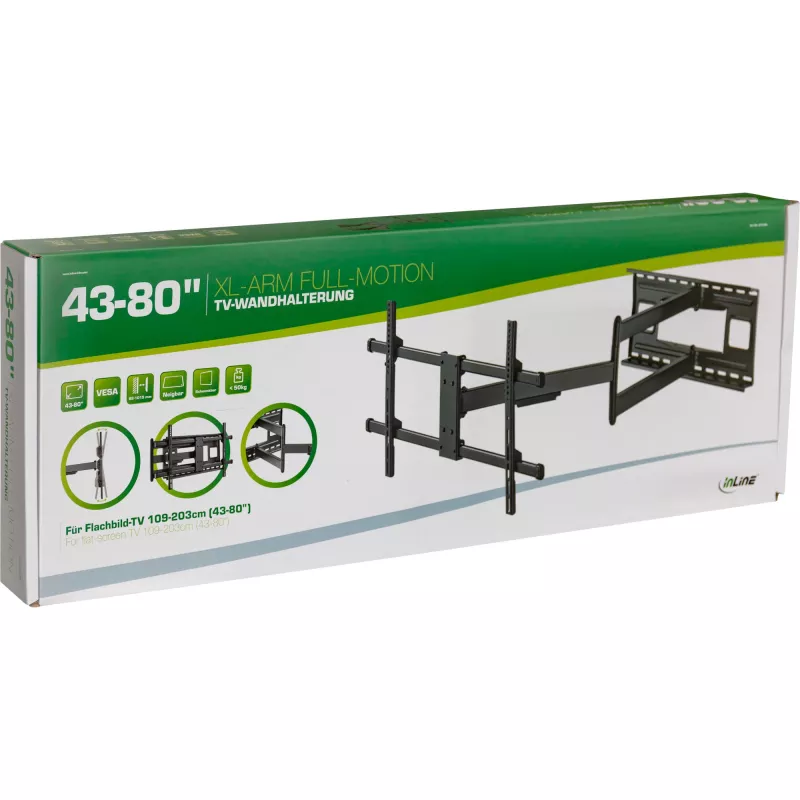 InLine XL rameno Full-Motion TV nástenný držiak, pre 43