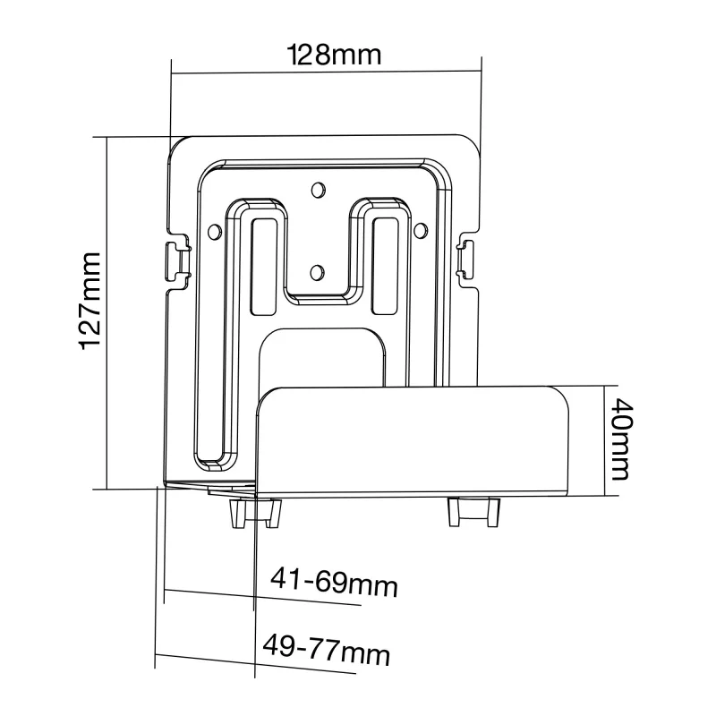 Pasívny držiak InLine 23152C pre media streaming boxy 41-69mm