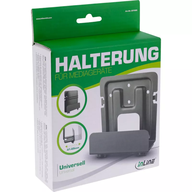 Pasívny držiak InLine 23152C pre media streaming boxy 41-69mm