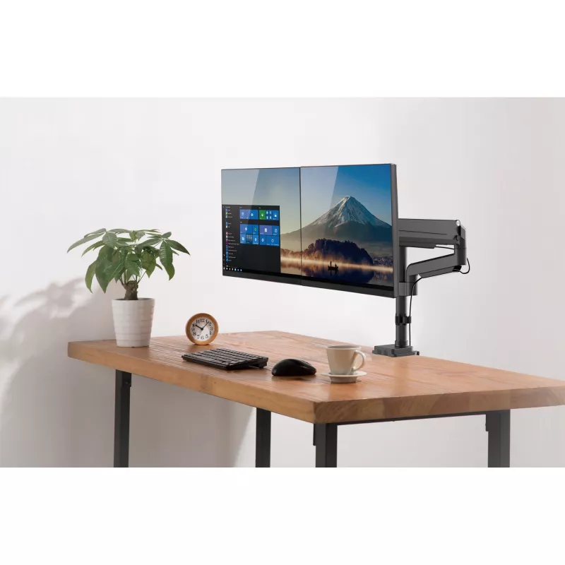 InLine stolový držiak s výškovým nastavením pre dva monitory do 82 cm (32