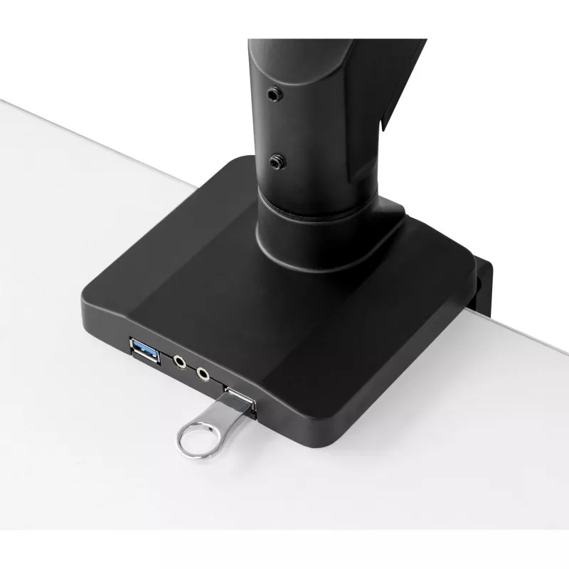 InLine desktopová montáž s výškovým nastavením a USB3.0, pohyblivá, pre 3 displeje do 27