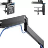 InLine desktopová montáž s výškovým nastavením a USB3.0, pohyblivá, pre 3 displeje do 27