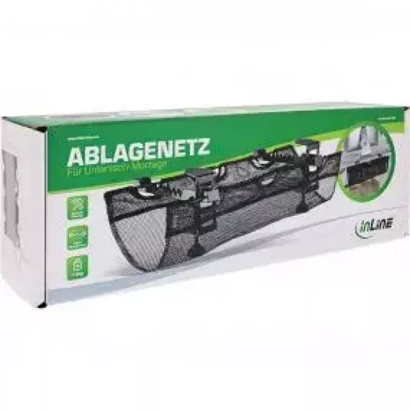 Káblový žľab InLine 23199B čierny podstolová úložná sieťka 610x240x390mm