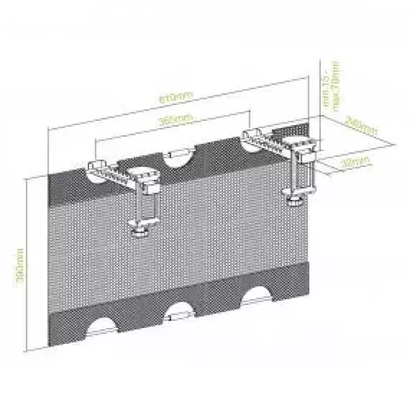 Káblový žľab InLine 23199B čierny podstolová úložná sieťka 610x240x390mm
