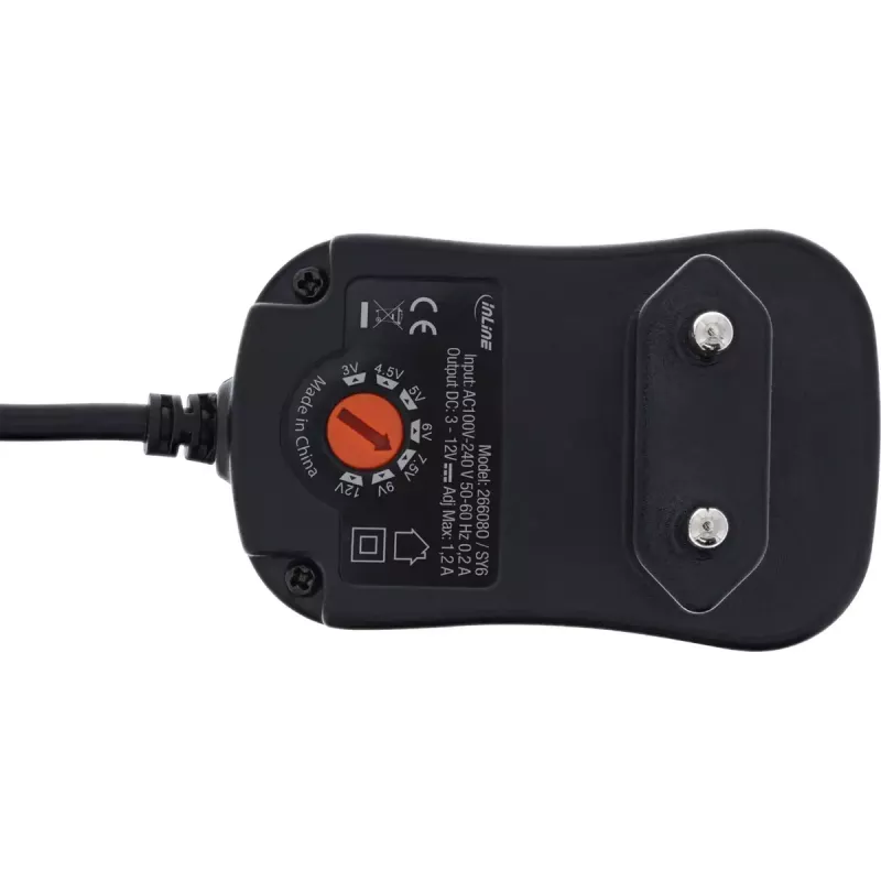InLine univerzálny napájací zdroj 12W, 110-240V na 3-12V, max. 1200mA