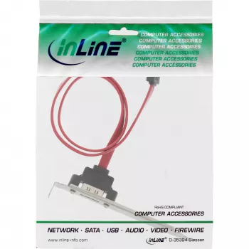 InLine 27902 eSATA slotová záslepka, eSATA konektor samica na interné SATA, 0,5 m