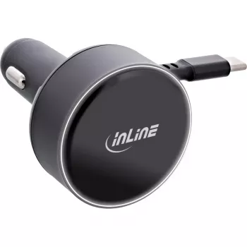 InLine 31502R mobilná nabíjačka univerzálna čierna zapaľovač rýchle nabíjanie auto