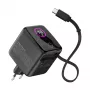 InLine USB napájací zdroj, 70 W, GaN, USB-C PD + USB-A QC, kábel 60 cm, čierny