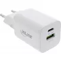 InLine USB napájací zdroj, nabíjačka USB-A + USB-C, 33W, PD + QC, biela