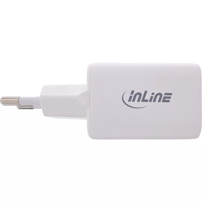 InLine USB napájací zdroj, nabíjačka USB-A + USB-C, 33W, PD + QC, biela