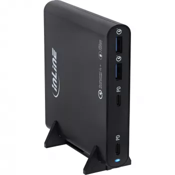 InLine USB napájací zdroj, GaN nabíjačka, 4-port, 2x USB-C + 2x USB-A, 120W, biela
