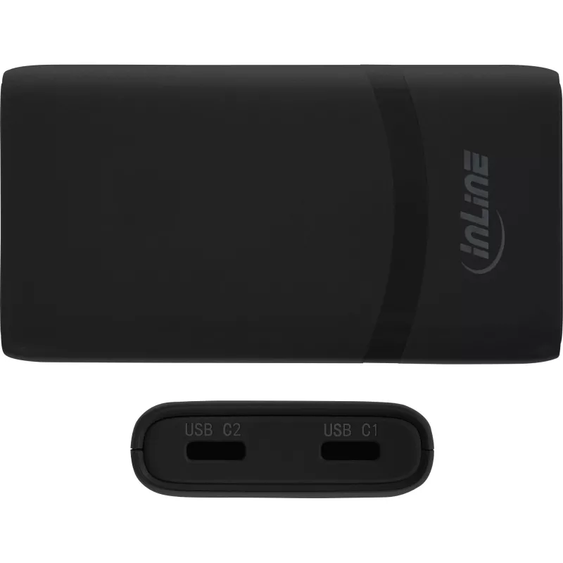USB napájací zdroj nabíjačka InLine 31519B Dual USB-C 65W sieťový adaptér s dvoma USB-C konektormi