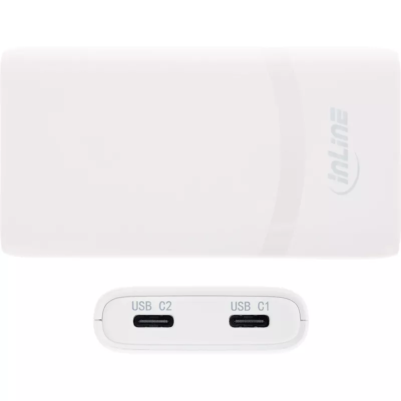 USB napájací zdroj InLine 31519C Dual USB-C 65W – Dual-USB-C konektory, 65 W celkový výkon