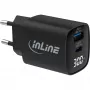InLine USB PD napájací zdroj, GaN nabíjačka, 2 porty, USB-C + USB-A, 30W, s displejom