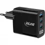 InLine USB PD napájací zdroj, GaN nabíjačka, 3-násobná, USB-C + USB-A, 65 W, s displejom