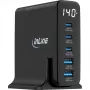 InLine USB PD napájací zdroj, GaN nabíjačka, 5-port, USB-C + USB-A, 140W, s displejom