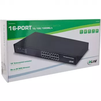 InLine Gigabit Network Switch 16 portov, 1 Gb/s, 19