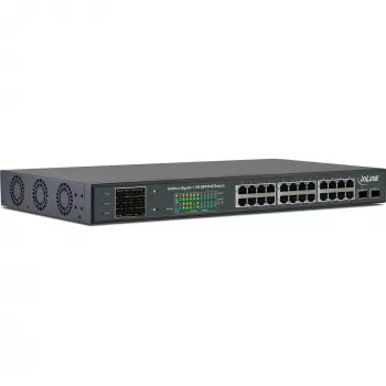 InLine PoE+ Gigabit Network Switch 24 portov, 1 Gb/s, 2x SFP, 19
