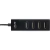 InLine USB 2.0 4-portový hub, Type-A konektor samec na 4x Type-A konektor samica, čierny, 30 cm, tenký