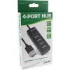 InLine USB 2.0 4-portový hub, Type-A konektor samec na 4x Type-A konektor samica, čierny, 30 cm, tenký