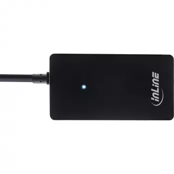 InLine USB 2.0 4-portový hub, Type-A konektor samec na 4x Type-A konektor samica, čierna, 30 cm