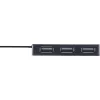 InLine USB 2.0 4-portový hub, Type-A konektor samec na 4x Type-A konektor samica, čierny, 30 cm
