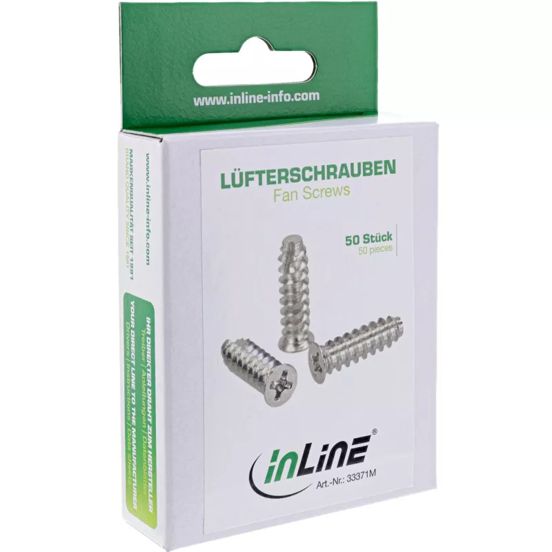 InLine skrutky ventilátora 5x16 mm strieborné 50 kusov balenie