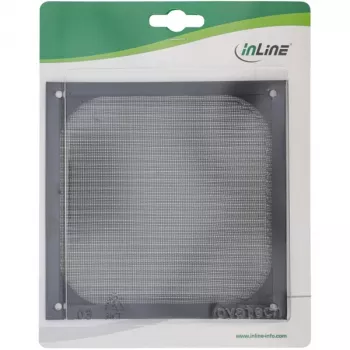 InLine mriežka ventilátora hliníkový filter, čierna, 140x140mm