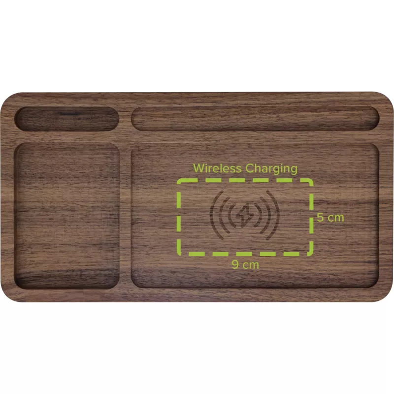 Organizér InLine WoodCharge s Qi nabíjacou plochou a USB napájacím zdrojom