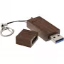 InLine USB 3.0 flash disk, orechové drevo, s kľúčenkou, 128 GB